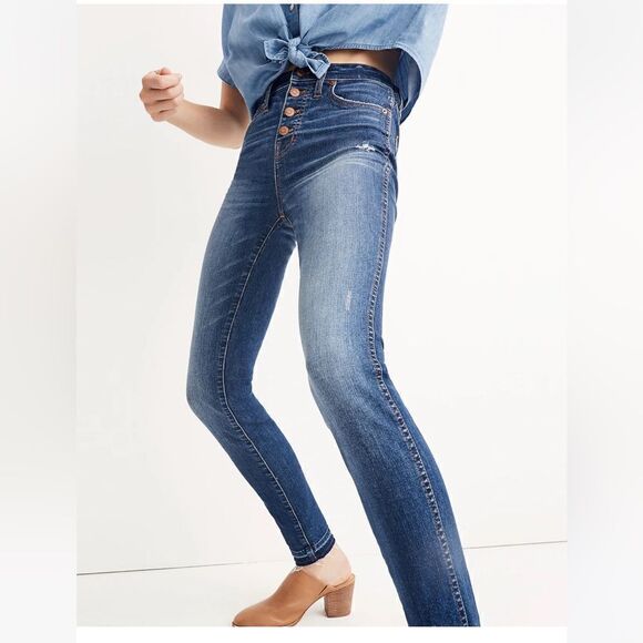 10" High-Rise Skinny Jeans: Drop-Hem Edition 25 Button Fly Magic Pockets $135 - Picture 4 of 14